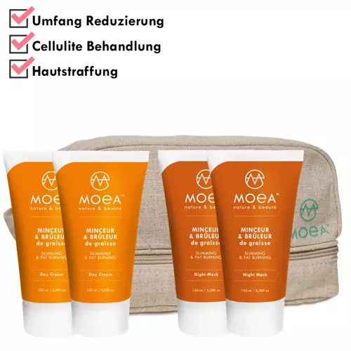 MOEA Doppelset gegen Cellulite und Fett + Kulturtasche