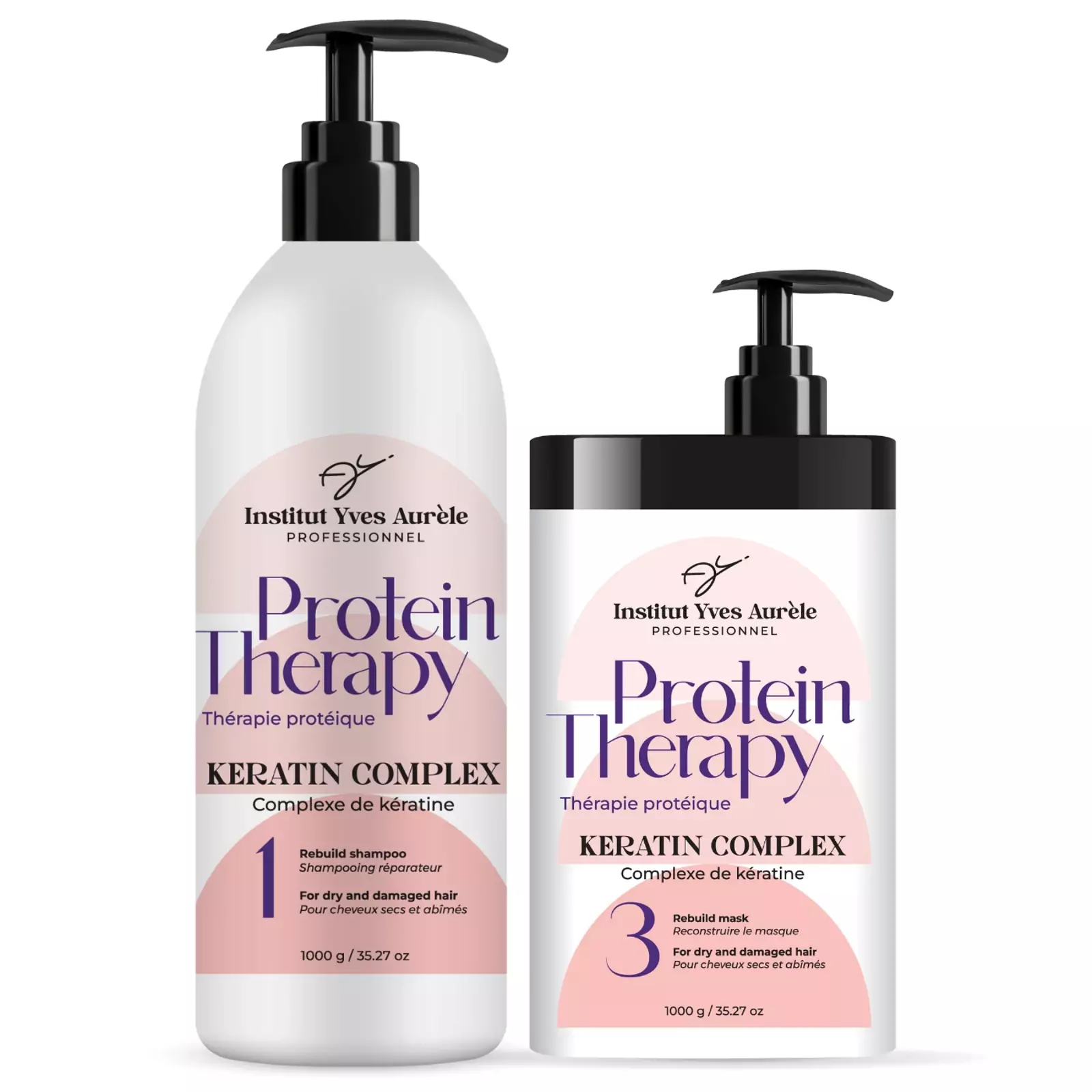Doppelstarke Proteintherapie für das Haar: Shampoo (1000g) und Maske (1000g) Doppelstarke Proteintherapie für das Haar: Shampoo (1000g) und Maske (1000g)