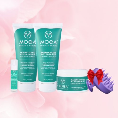 MOEA Haarwachstum und Wiederherstellung Haarwaschroutine + Shampoo-Bürste als Geschenk dazu